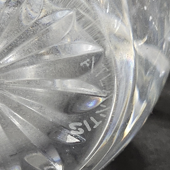 Atlantis Full Lead Crystal Bud Vase Signed Stamped 5.5" Glass Art Portugal Set 2 - Picture 4 of 5